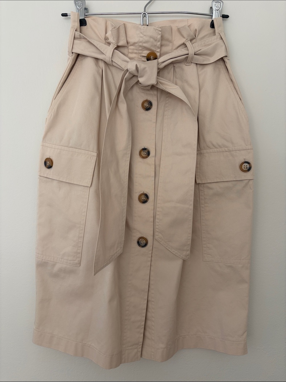 H&M Women’s Tan Tie-Waist Cargo Skirt